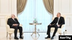 Ադրբեջանի նախագահ Իլհամ Ալիևն ընդունում է Իրանի ԱԳ նախարար Մոհամադ Ջավադ Զարիֆին, Բաքու, 25-ը մայիսի, 2021թ․