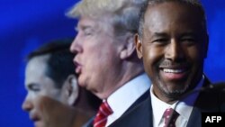 از راست: کارسون، ترامپ، روبیو