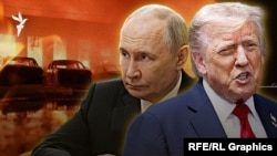 Война в Украине, президент США Дональд Трамп и президент России Владимир Путин, коллаж