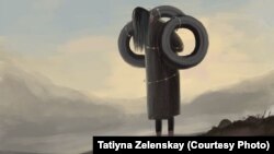 Картина, посвященная факту семейного насилия в Сузаском районе. Автор: Татьяна Зеленская.
