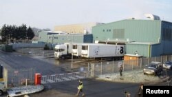 Склад продуктов питания, в котором после обнаружения следов конины в гамбургерах  инициировали проверку. Северный Йоркшир, 16 января 2013 года.  