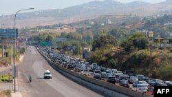 Լիբանան - Երկրի հարավից հեռացող լիբանանցիների ավտոմեքենաները Բեյրութի մերձակայքում, 24-ը սեպտեմբերի, 2024թ.