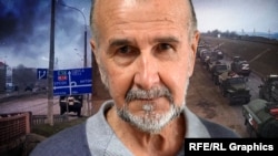 Володимир Миколаєнко, колишній очільник Херсона, та кадри вторгнення російських військ в Херсонську область в 2022 році (колаж)