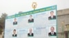 Campaign posters in Ashgabat of the presidential candidates
