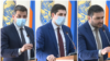 Слева направо: Геворк Симонян, Сурен Григорян, Степан Мачян - новые вице-мэры Еревана, 8 февраля 2022 г.