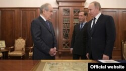 Путин һәм Медведев Шәймиев белән очраша. Мәскәү, 19 гыйнвар 2017
