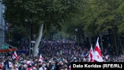 დრონის მეშვეობით 4 ოქტომბრის საპროტესტო აქციის გადაღება შეუძლებელი გახდა მედიის უმრავლესობისთვის.