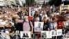 Protesters in Sarajevo mark the fifth anniversary of the murder of Dzenan Memic on September 11, 2021.