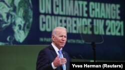 ԱՄՆ նախագահ Ջո Բայդենը ելույթ է ունենում ՄԱԿ-ի կլիմայի համաժողովում, Գլազգո, 2-ը նոյեմբերի, 2021թ․
