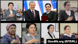 So‘nggi 2 yil ichida tayinlangan 7 hokima (yuqoridagi qator chapdan o‘ngga) Gavhar Alimova, Shavkat Mirziyoyev, Zulayho Mahkamova, Sanobar Nosirova, ( pastdagi qator chapdan o‘ngga) Dilfuza O‘rolova, Maqsuda Mustafoyeva, Nargiza Ne’matova, Sadbarxon Mamitova (marhuma).