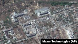 Украинанын Северодонецк шаарындагы талкаланган жерлер. Спутниктен алынган кадрлар.