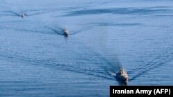 صحنه‌ای از یکی از رزمایش‌های دریایی مشترک قبلی با شرکت چین و روسیه و ایران در دریای عمان