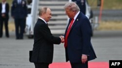 Трамп і Путін під час зустрічі на Алясці, 15 серпня
