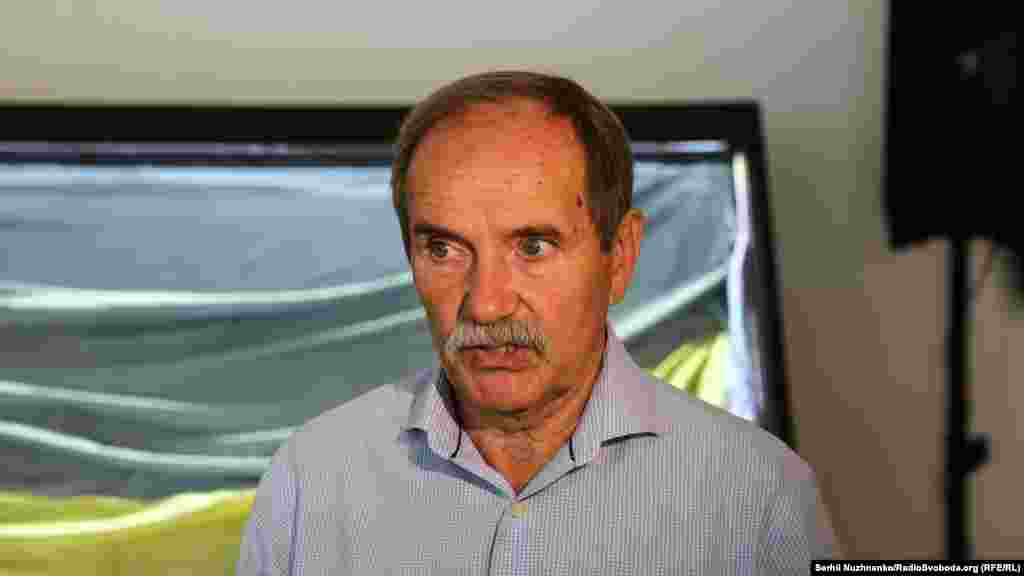 Колишній народний депутат України Іван Заєць на тимчасовій експозиції в Музеї історії міста Києва, приуроченій до 30-річчя підняття синьо-жовтого прапора на Київрадою у 1990 році