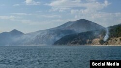 Природный пожар на Кубани после атаки беспилотников 28 августа. Фото: телеграм-канал губернатора Вениамина Кондратьева