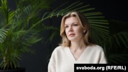 Журналістка Ксенія Луцкіна пасьля вызваленьня 