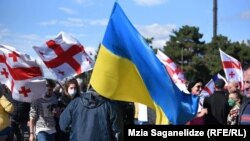 Акция сторонников Михаила Саакашвили у Руставской тюрьмы