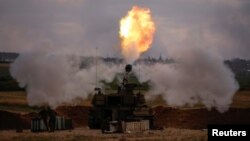 Իսրայելի զինված ուժերի հրետանին կրակ է արձակում Գազայի հատվածի ուղղությամբ, 18-ը մայիսի, 2021թ․