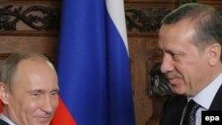 Москва – Встреча премьер-министра России Владимира Путина с премьер-министром Турции Реджепом Эрдоганом, 13 января 2010 г.  