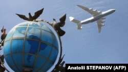 آنتونوف ۲۲۵ مریا در جریان رژه نیروهای نظامی در ۲۴ اوت ۲۰۲۱ در روز استقلال اوکراین