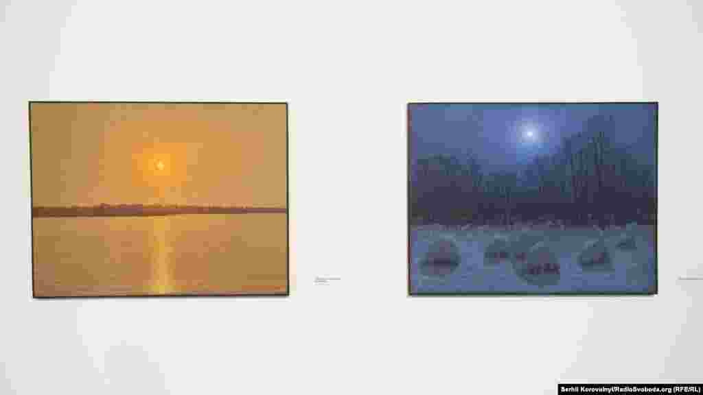 Унікальність Івана Марчука як художника в тому, що він працює у декількох, на перший погляд зовсім різних стилях. Ось, наприклад, пейзажі &laquo;Зійшло сонце над Дніпром&raquo; (ліворуч) та &laquo;Чари місячної ночі&raquo;.