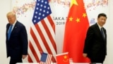 US President Donald Trump (left) and his Chinese counterpart, Xi Jinping (file photo 2019)