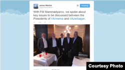 Скриншот микроблога Джеймса Уорлика в Twitter, 30 апреля 2015 г․