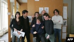 Сотрудники редакции французского журнала Charlie Hebdo. Париж, 15 марта 2015 года.  