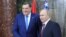 Bosnian Serb leader Milorad Dodik with Russian President Vladimir Putin (file photo)