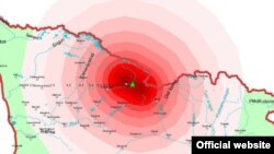 Эпицентр землетрясения магнитудой 6,2 балла, произошедшего в сентябре 2009 года в регионе Рача-Лечхуми