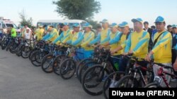 Участники велопробега в Шымкенте. 28 мая 2016 года.
