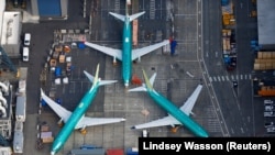 Парк Boeing 737 MAX на заводзе па вытворчасьці самалётаў пад Вашынгтонам. 21 сакавіка 2019