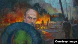 Тарас Шевченко, картина Юрія Шаповала «Григорович проти …» (ілюстрація з Facebook)