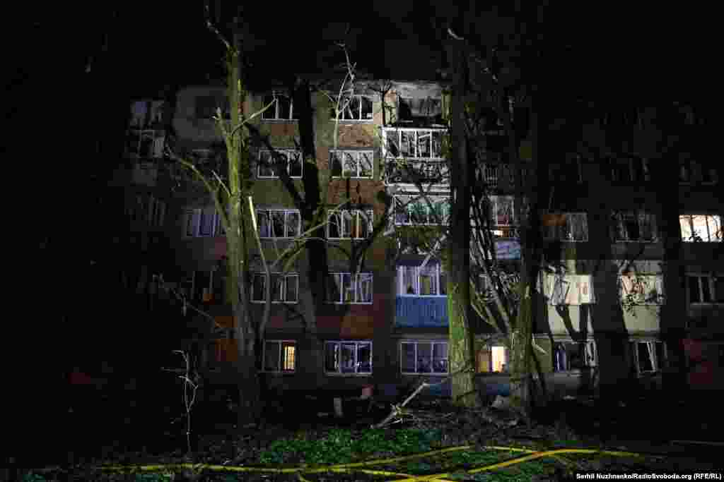 Наслідки атаки дронів у Солом'янському районі Києва