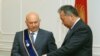 Mayor Luzhkov (left) with Kyrgyz President Bakiev in Bishkek on June 21