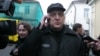 Mikalay Autukhovich leaves prison in Hrodna on April 8.