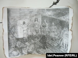 Рисунки башкортостанских художников, посвященные салаватским лагерям, с выставки "Эхо прошлого"