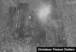 Супутниковий знімок табору військ Росії у Воронезькі області біля кордону України, квітень 2021 року