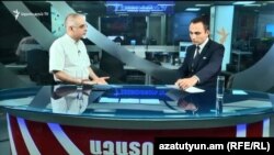 Зампред АНК Левон Зурабян в студии Азатутюн ТВ, Ереван, 16 августа 2018 г.