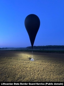 Паветраны балён з кантрабанднымі цыгарэтамі з Беларусі, Літва, кастрычнік 2025 году