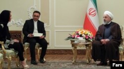 حسن روحانی در دیدار با گابریلا کوئواس بارون، رئیس اتحادیه بین‌المجالس جهانی