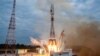 A Soyuz 2.1b rocket with the Luna-25 lander blasts off from the launch pad at Russia's Vostochny cosmodrome on August 11.