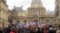France - Ethnic Armenians demonstrate outside the French Senate in support of a law criminalizing denial of the Armenian genocide, 23Jan2012.