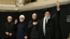 Iran’s Ayatollah Ali Khamenei (right) makes first public appearance since start of Israeli war.