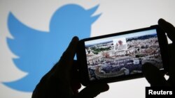 Twitter logotipi we smartfon.