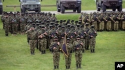 Russian and Serbian soldiers take part in military exercises in Deliblatska Pescara, 70 kilometers northwest of Belgrade, Serbia, in 2021.