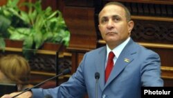 Armenia - Speaker Hovik Abrahamian addresses the National Assembly, 13Sep2011.