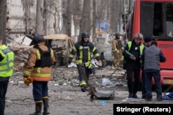 Ратаўнікі на месцы расейскай атакі