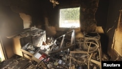 کنسولگری آمریکا در بنغازی پس از حمله- ۲۲ شهریورماه ۱۳۹۱