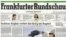 Первая полоса обанкротившейся немецкой газеты Frankfurter Rundschau